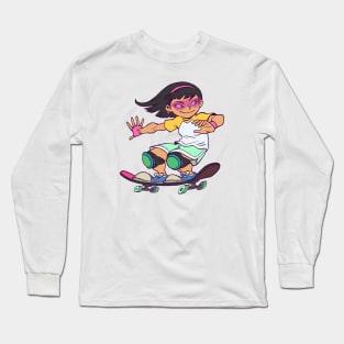 Skater Girl 80s Long Sleeve T-Shirt